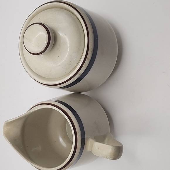 Vintage Galaxy Stone Ware Creamer & Sugar Set Blue Made in Japan - Picture 5 of 9